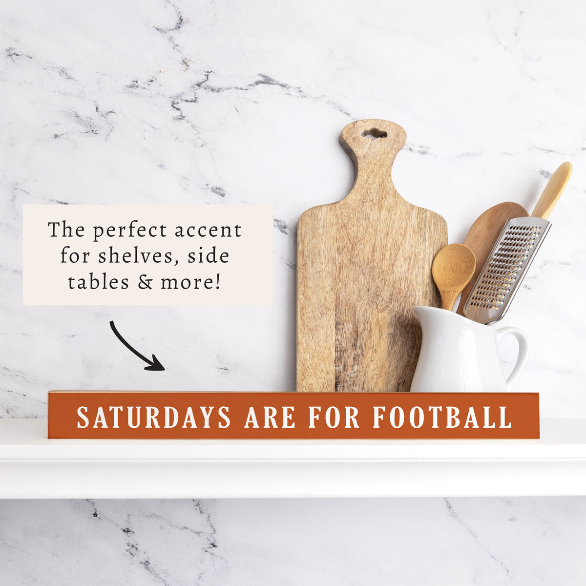 Saturdays are for Football Brown and White Skinny Sign