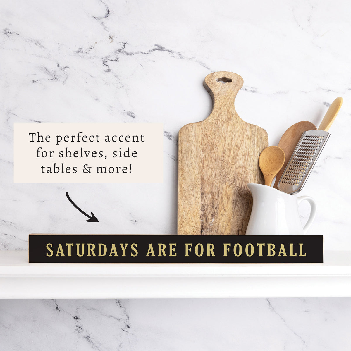 Saturdays are for Football Black and Cream Skinny Sign