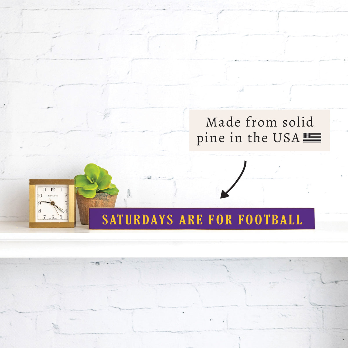 Saturdays are for Football Purple and Yellow Skinny Sign