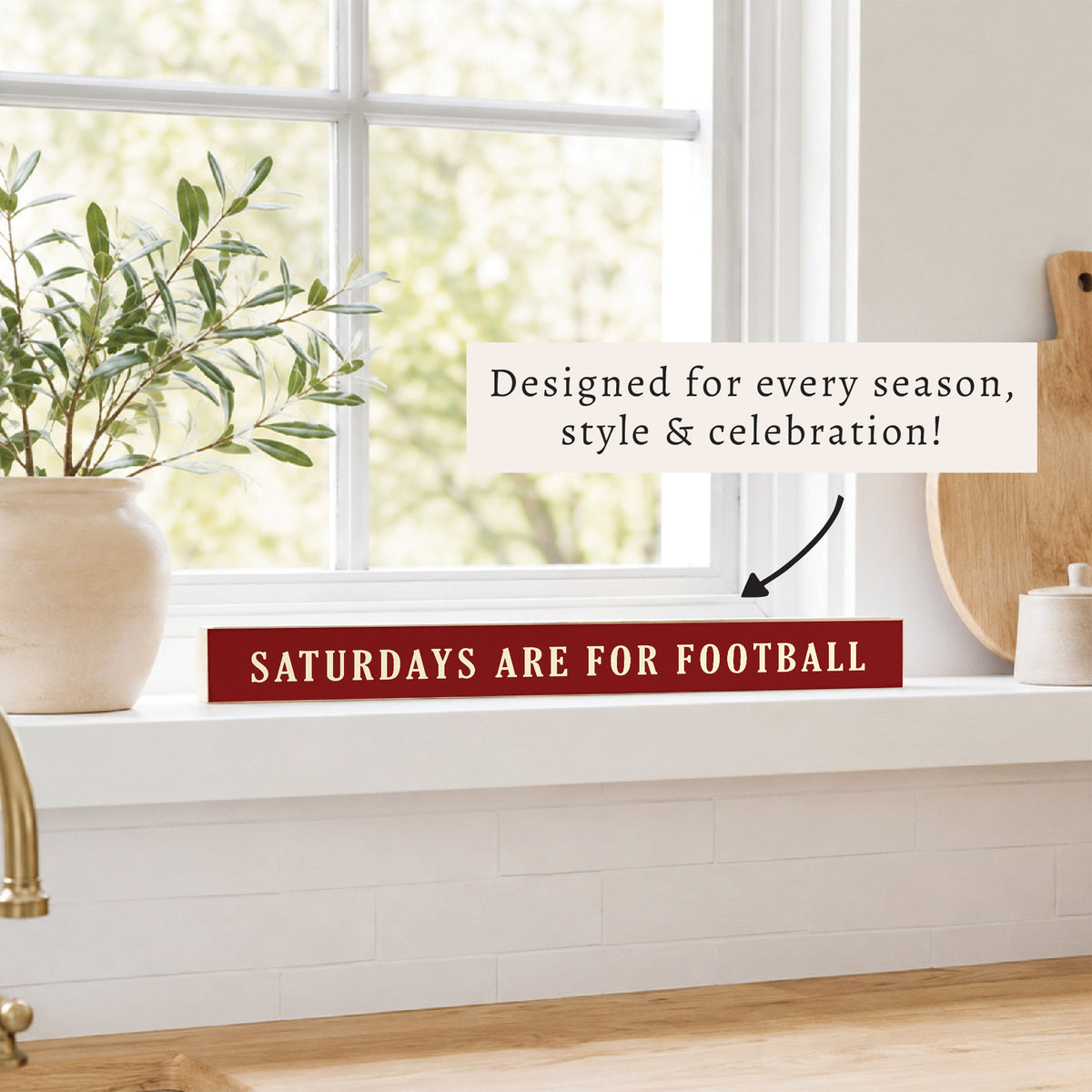 Saturdays are for Football Red With Cream Skinny Sign