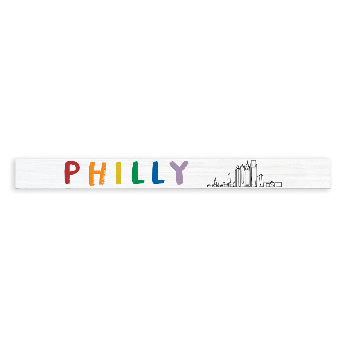 Philly Rainbow Skyline Skinny Sign