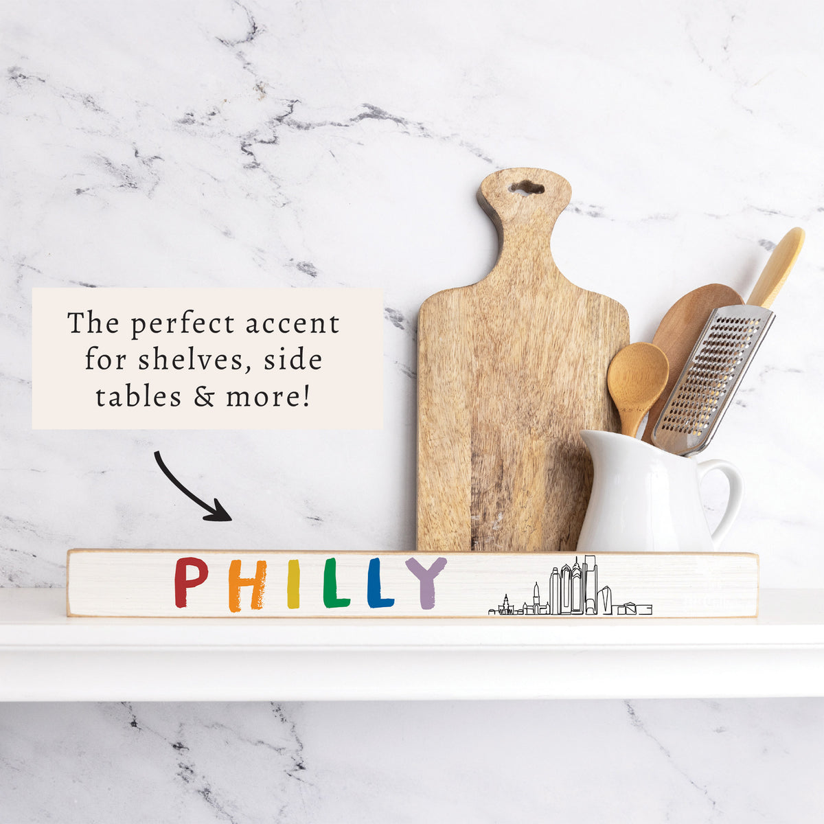 Philly Rainbow Skyline Skinny Sign