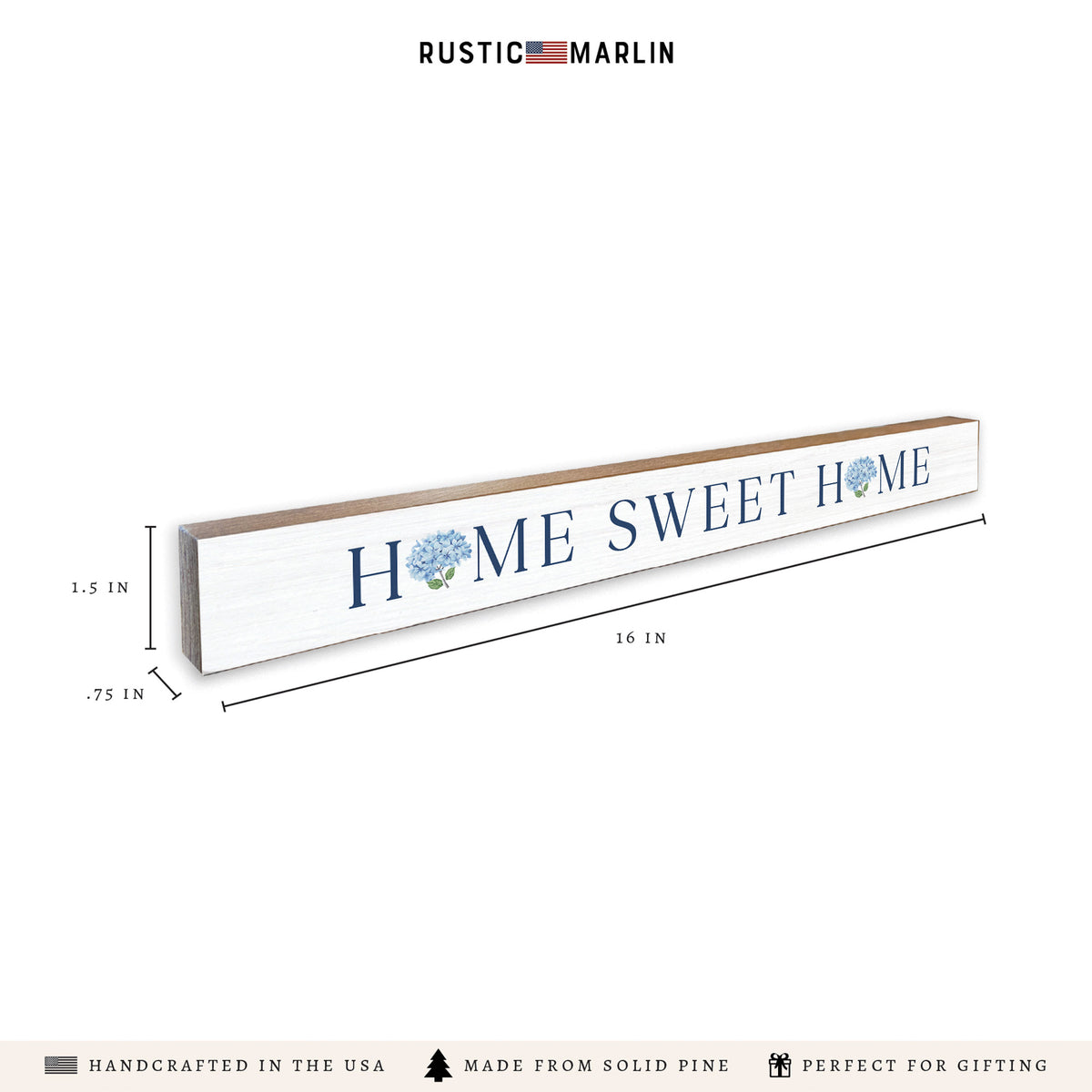 Home Sweet Home Hydrangea Skinny Sign