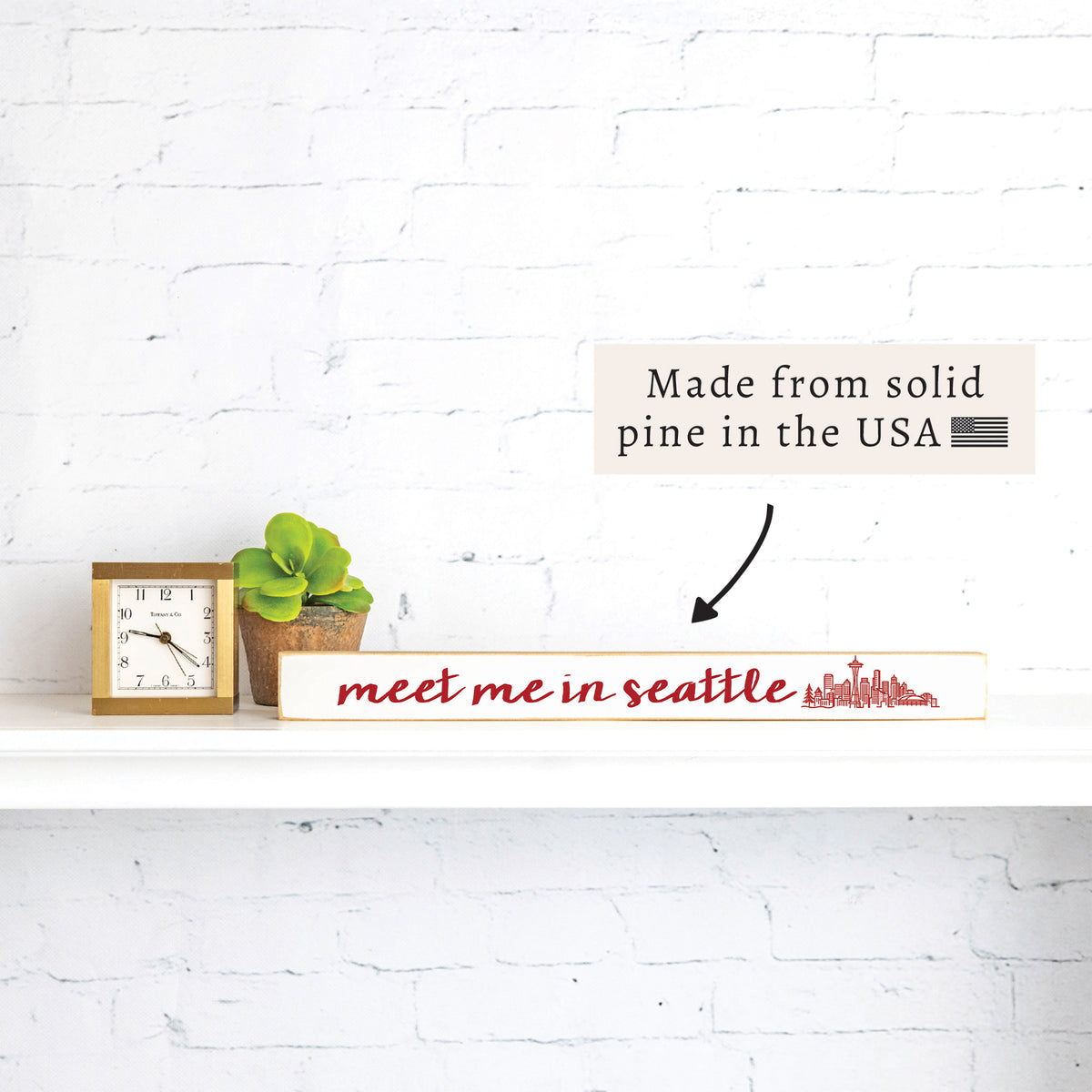 Meet Me In Seattle City Skyline Skinny Sign