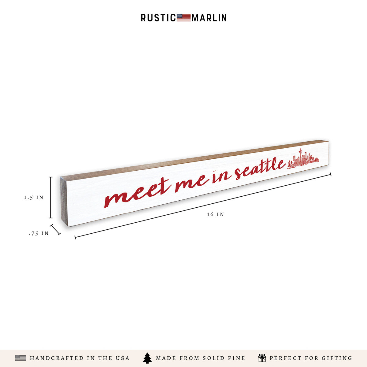 Meet Me In Seattle City Skyline Skinny Sign