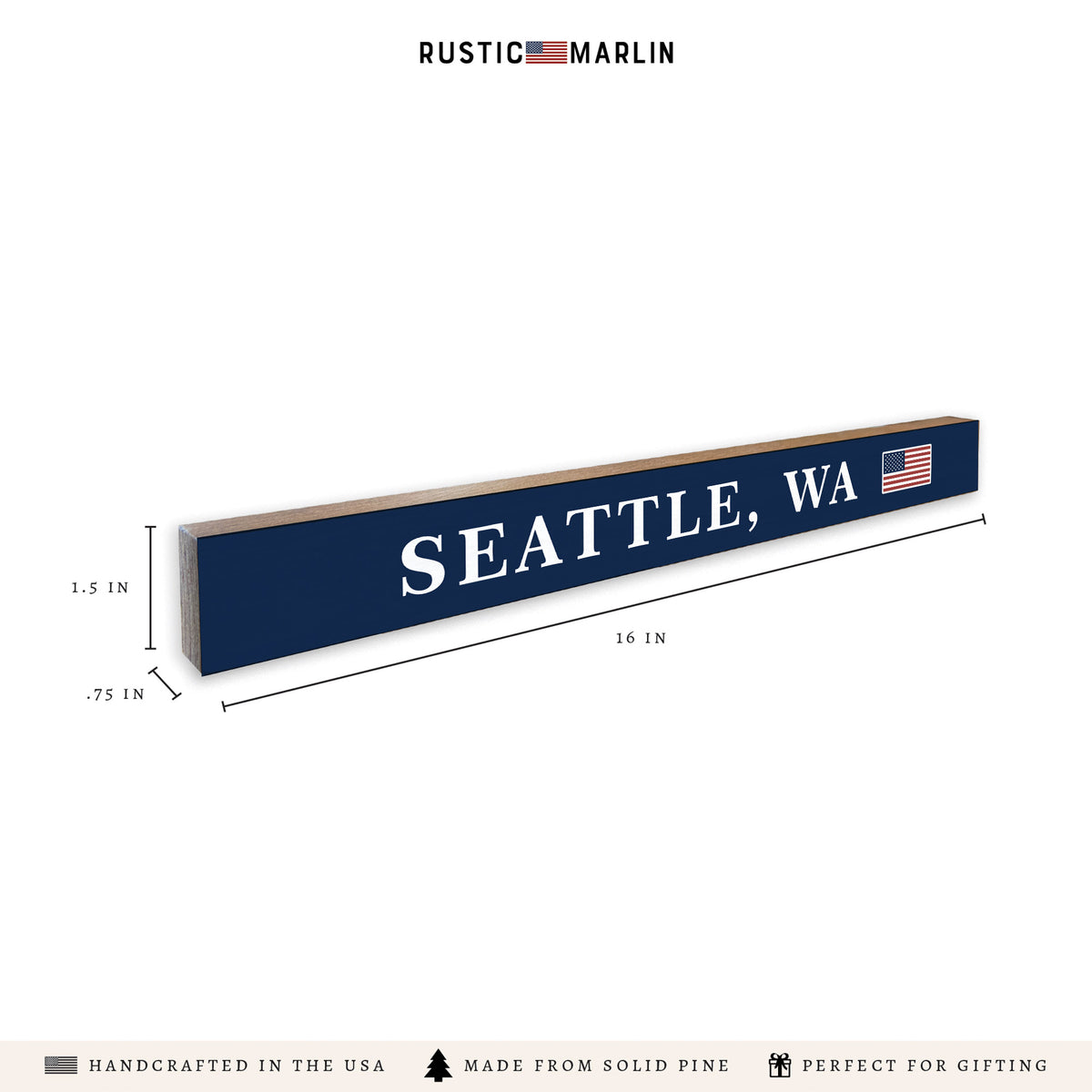 Seattle American Flag Skinny Sign