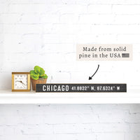 Chicago Coordinates Skinny Sign