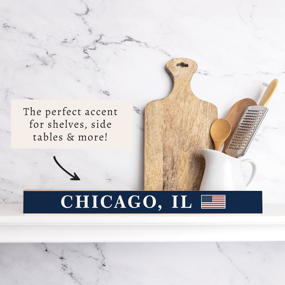 Chicago, Illinois USA Flag Skinny Sign