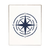 Navy Compass Block Sign