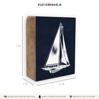 Sketched Sailboat Block Sign