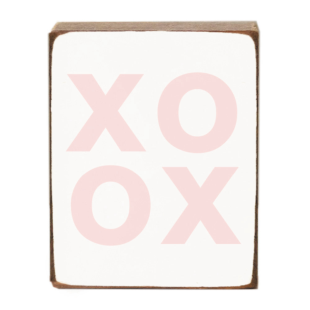Blush XOXO Block Sign