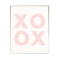 Blush XOXO Block Sign