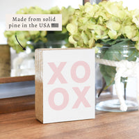 Blush XOXO Block Sign