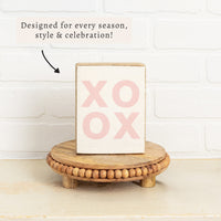 Blush XOXO Block Sign