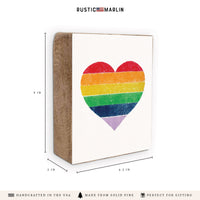 Rainbow Heart Block Sign