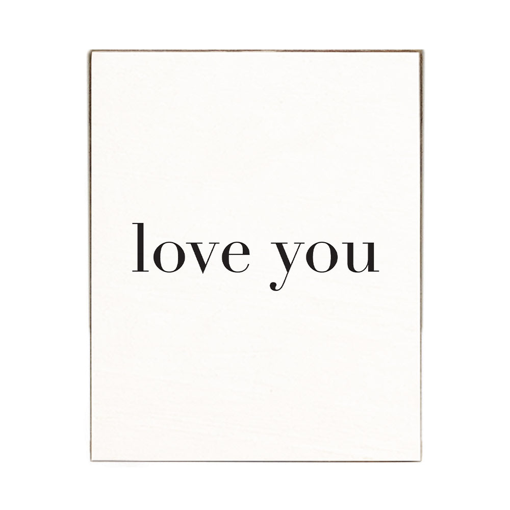 Love You Block Sign