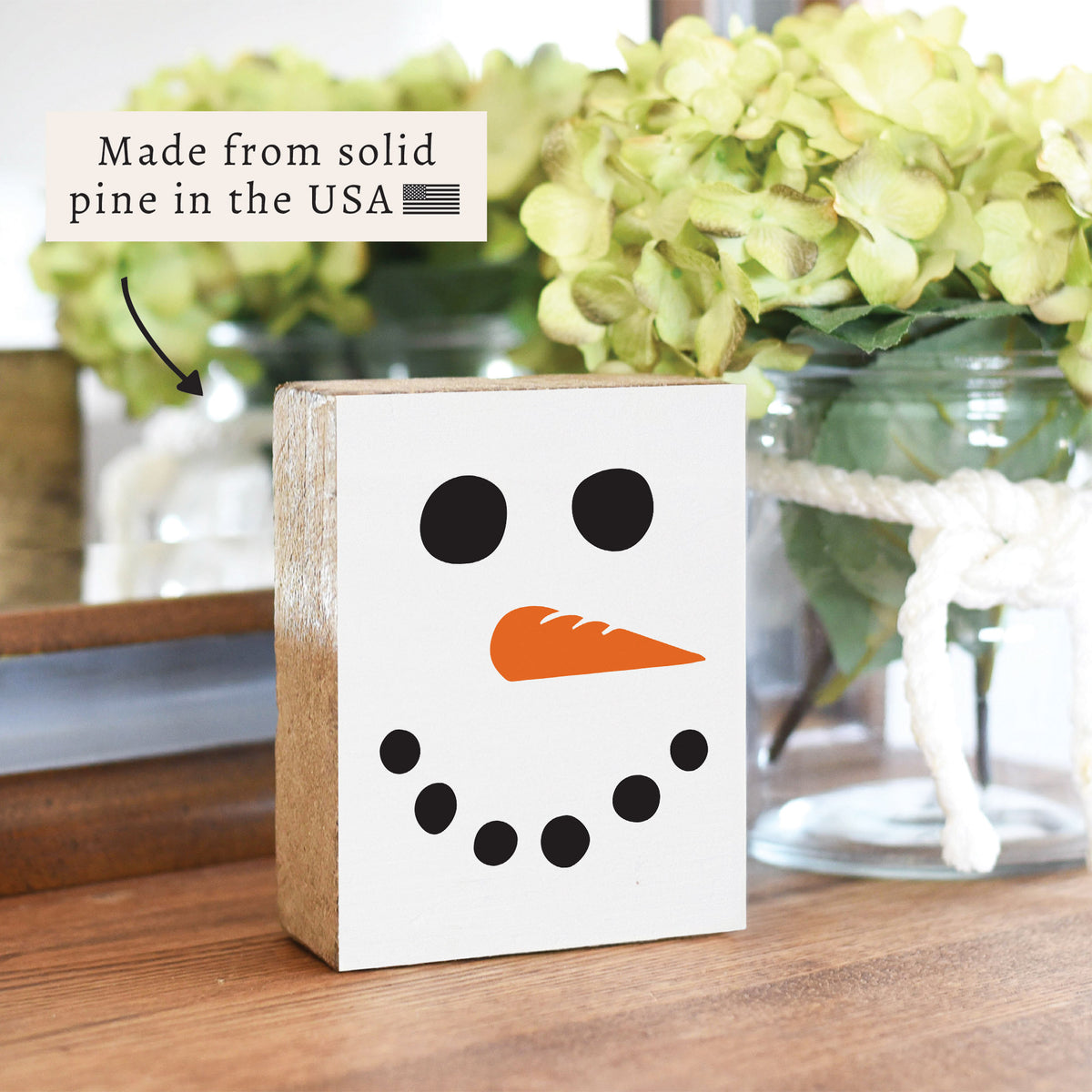 Snowman Face Block Sign