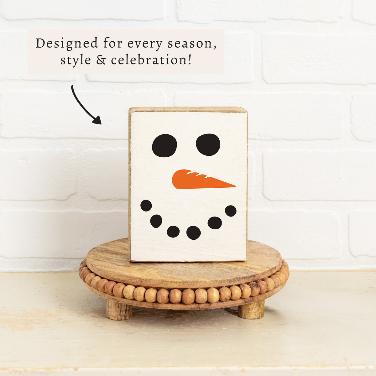 Snowman Face Block Sign