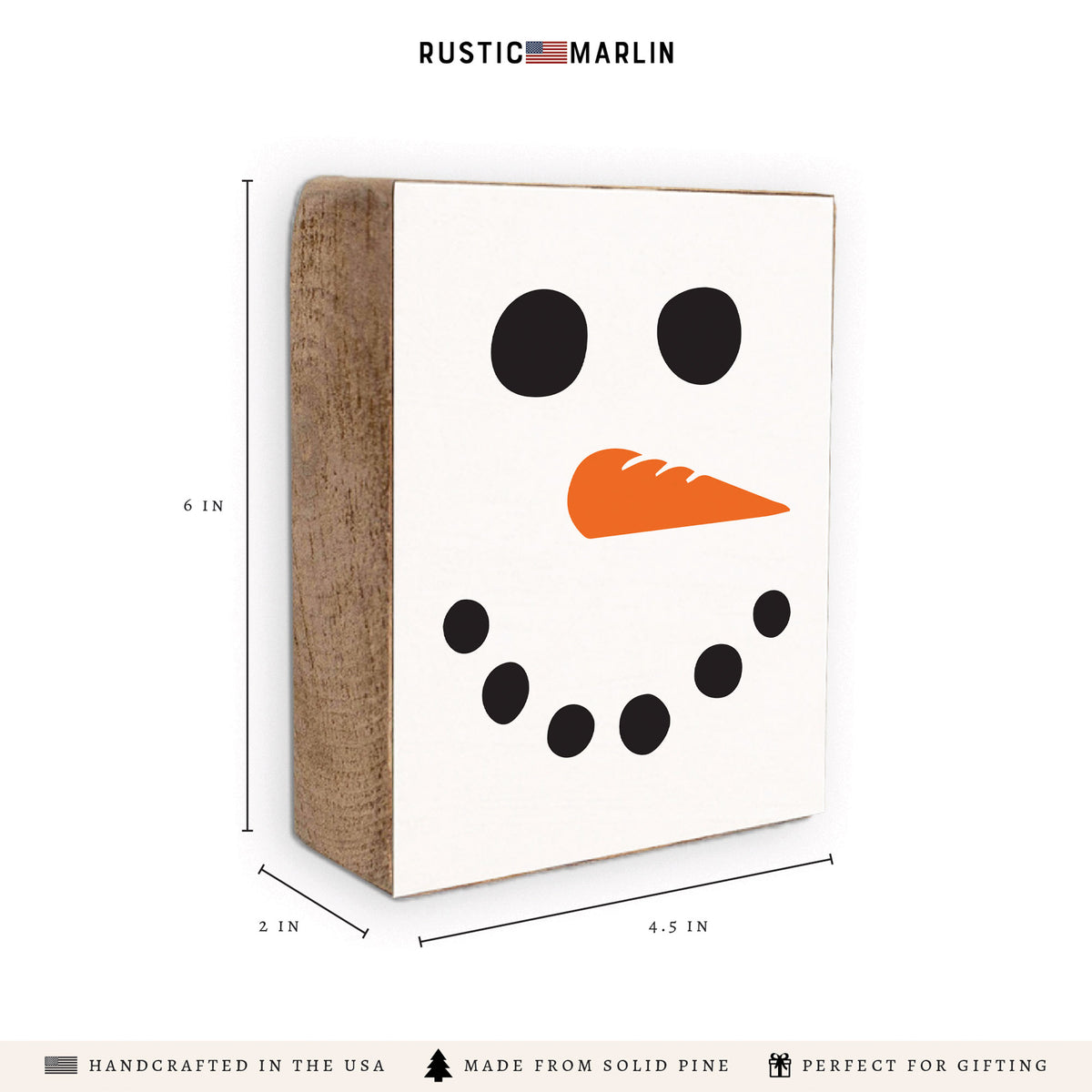 Snowman Face Block Sign