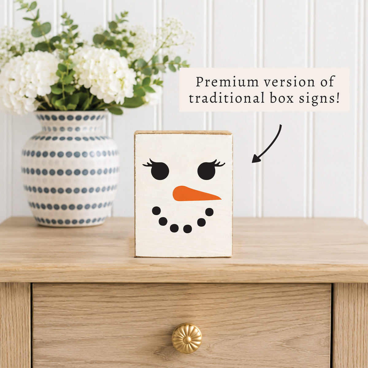 Snowlady Face Block Sign