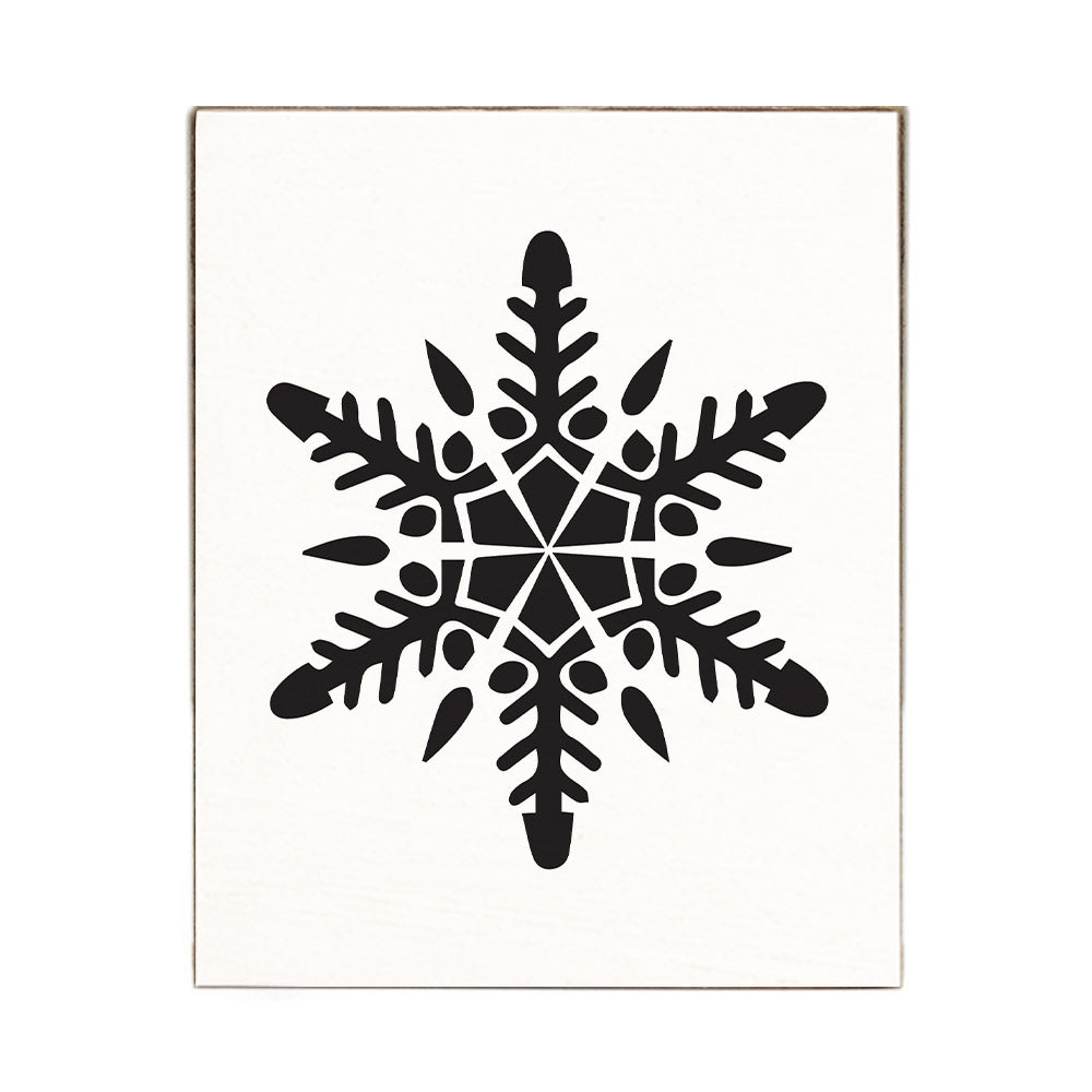 Black Snowflake Block Sign