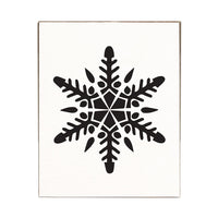 Black Snowflake Block Sign