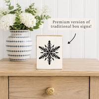 Black Snowflake Block Sign