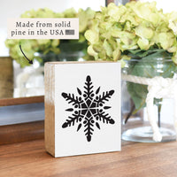 Black Snowflake Block Sign