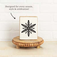 Black Snowflake Block Sign