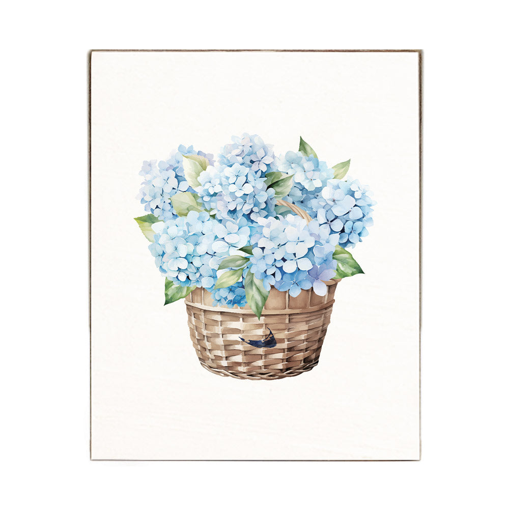 Nantucket Hydrangea Basket Block Sign