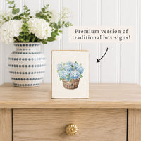 Nantucket Hydrangea Basket Block Sign