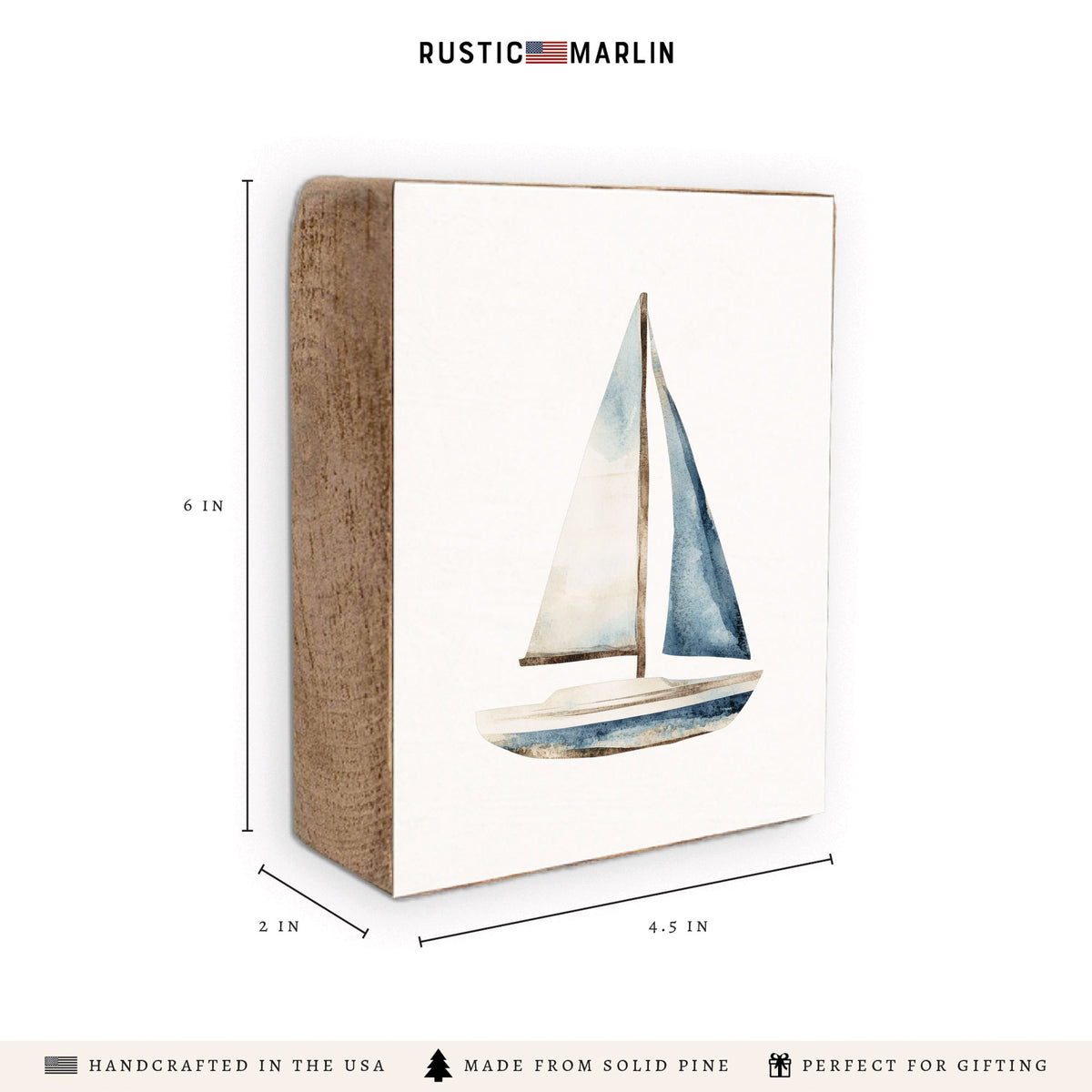 Sailboat Block Sign