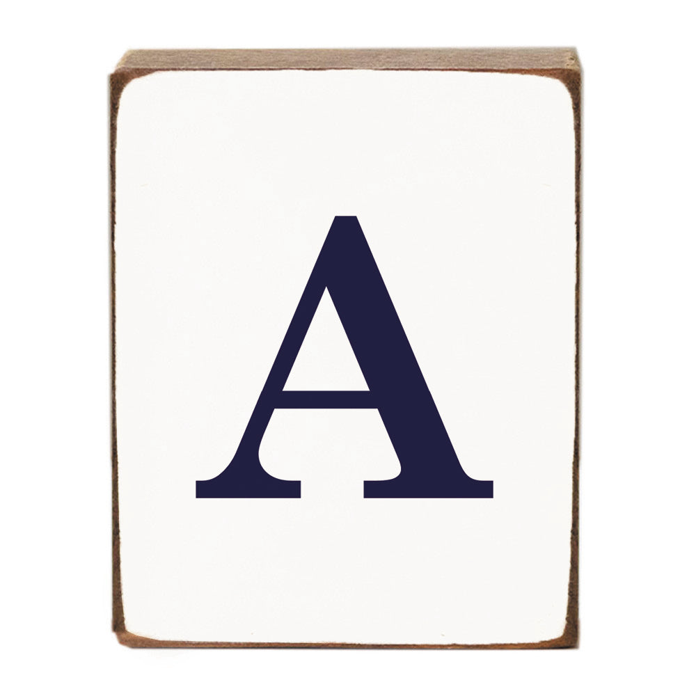 Letter Block - Navy Antique