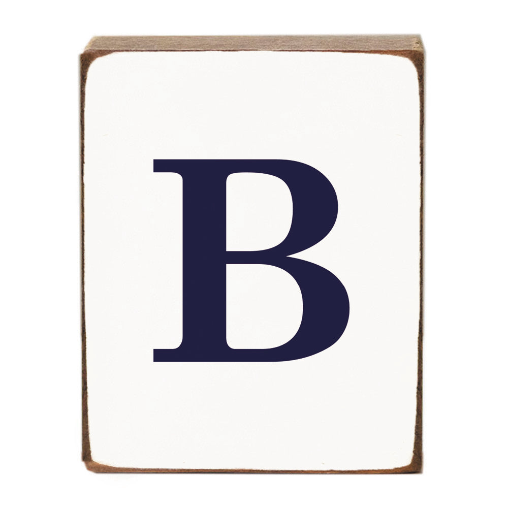 Letter Block - Navy Antique