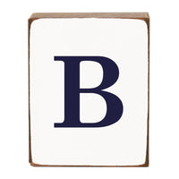 Letter Block - Navy Antique