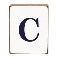 Letter Block - Navy Antique
