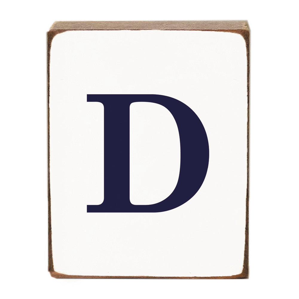 Letter Block - Navy Antique