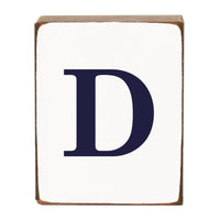 Letter Block - Navy Antique