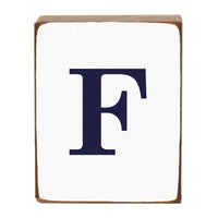 Letter Block - Navy Antique