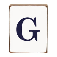 Letter Block - Navy Antique