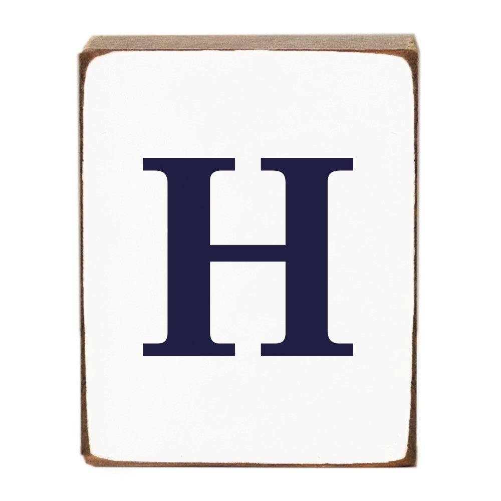 Letter Block - Navy Antique