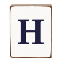 Letter Block - Navy Antique