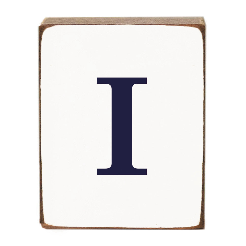 Letter Block - Navy Antique