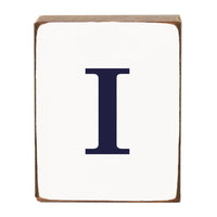Letter Block - Navy Antique