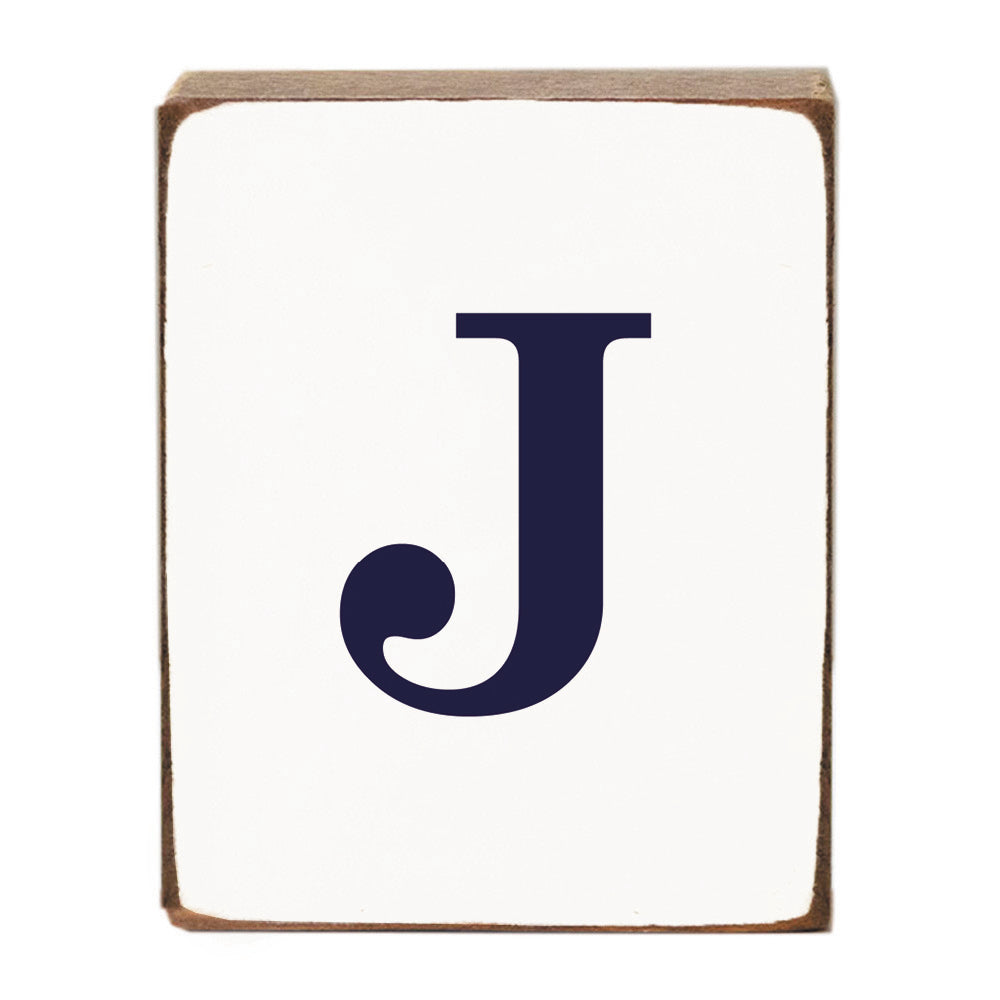 Letter Block - Navy Antique