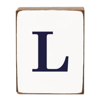 Letter Block - Navy Antique