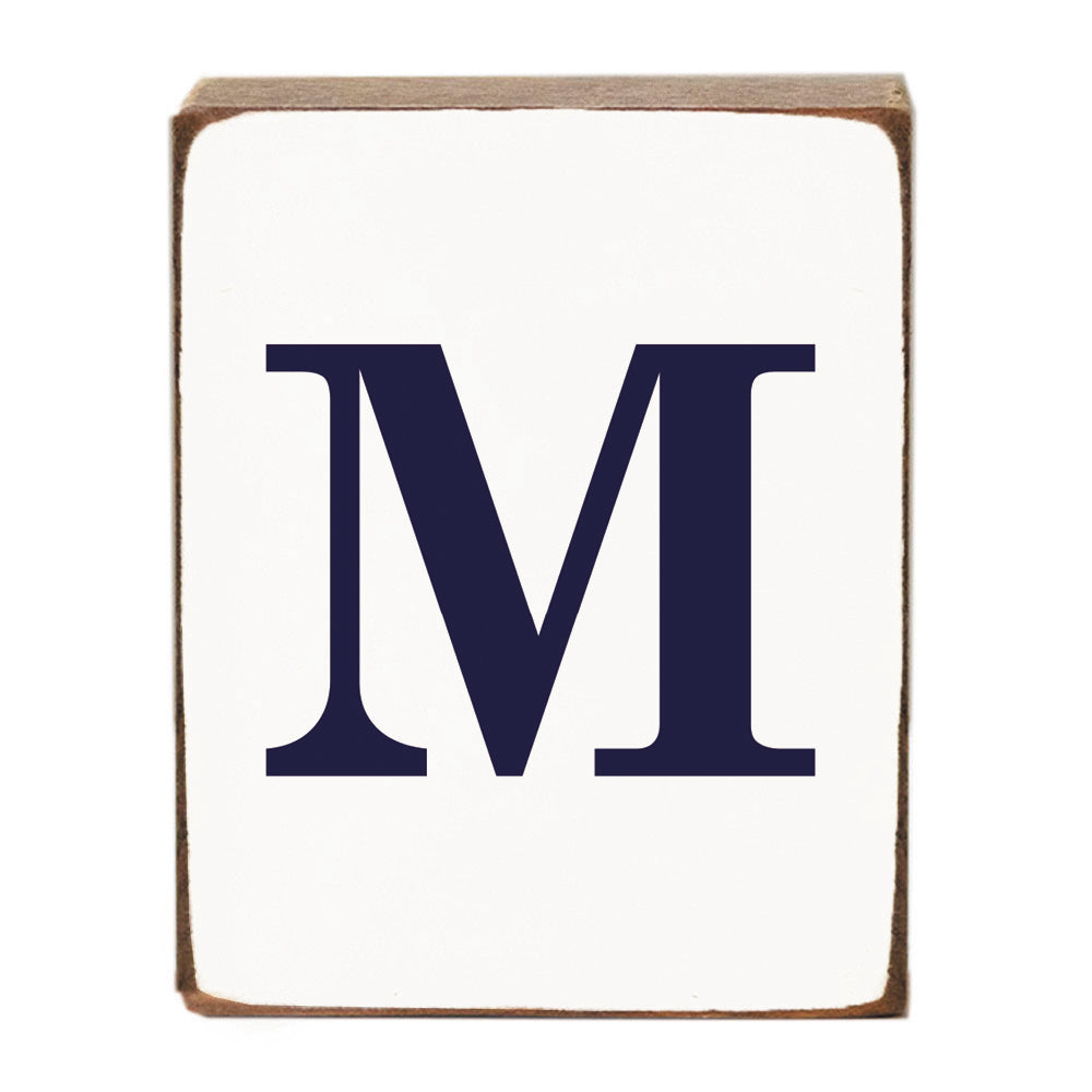 Letter Block - Navy Antique