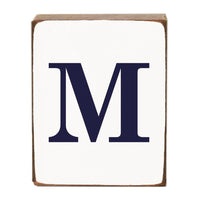 Letter Block - Navy Antique