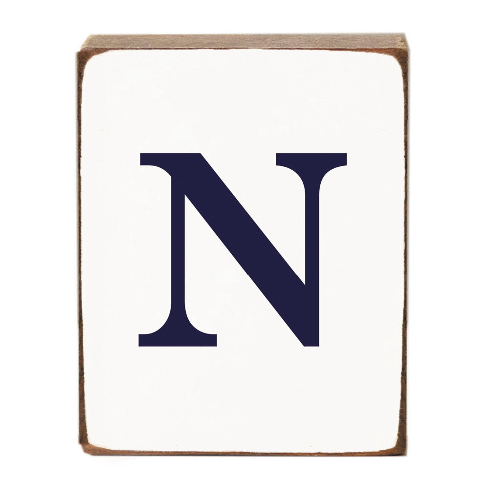 Letter Block - Navy Antique