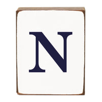 Letter Block - Navy Antique
